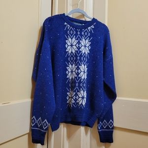 Vintage 90s Crewneck Loafers Acrylic Snowflake Men's Large Sweater